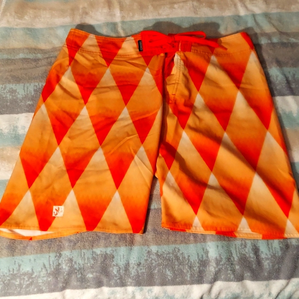 Men's Micros Stretch Boardshorts 32W Orange/Gold